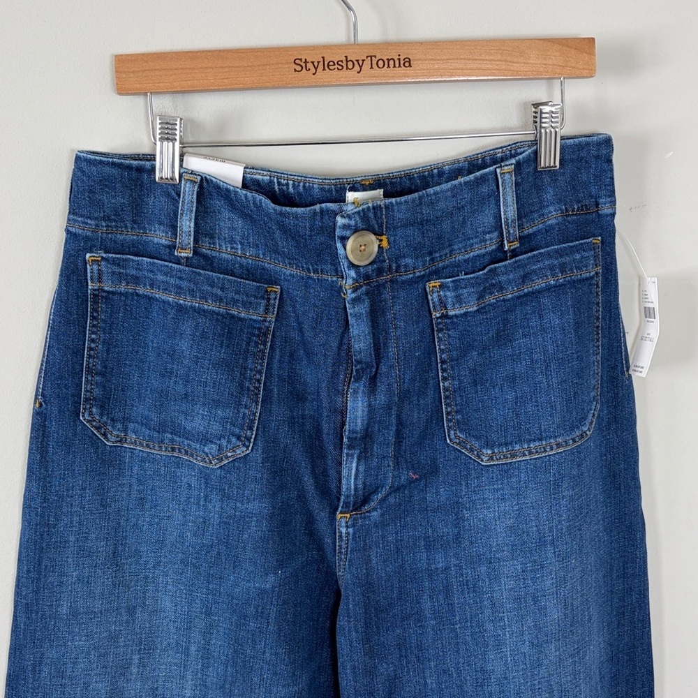 Anthropologie Maeve The Colette Jean Mini Fern Wash High Rise Sz 32 TALL NEW - Picture 5 of 16